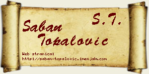 Šaban Topalović vizit kartica